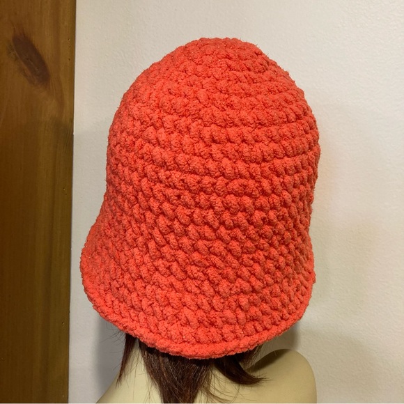 Dark, coral sparkle, super soft, squishy, bucket hat, three seasons, chic hat - Picture 3 of 8